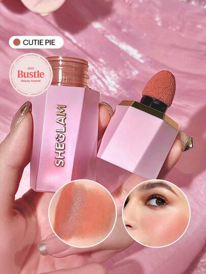 SHEGLAM Makeup - Color Bloom Liquid Blush Matte Finish - Long-wearing Waterproof Gel-Cream Blush with Sponge Tip Applicator (Cutie Pie)