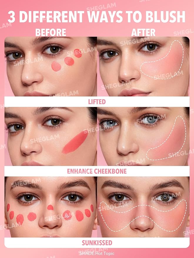 SHEGLAM Makeup - Color Bloom Liquid Blush Matte Finish - Long-wearing Waterproof Gel-Cream Blush with Sponge Tip Applicator (Cutie Pie)