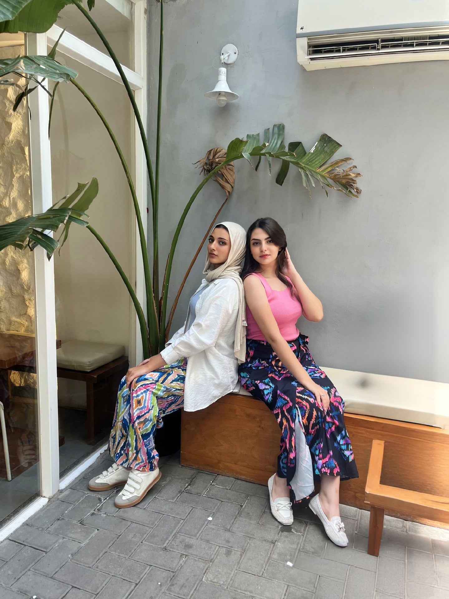 vibrant, wide-leg printed pants