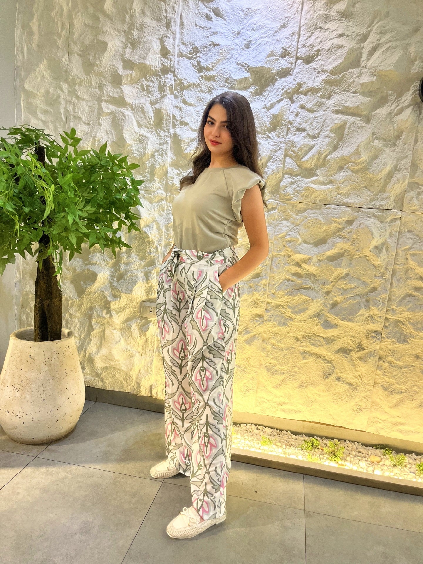 Linen Printed Pants