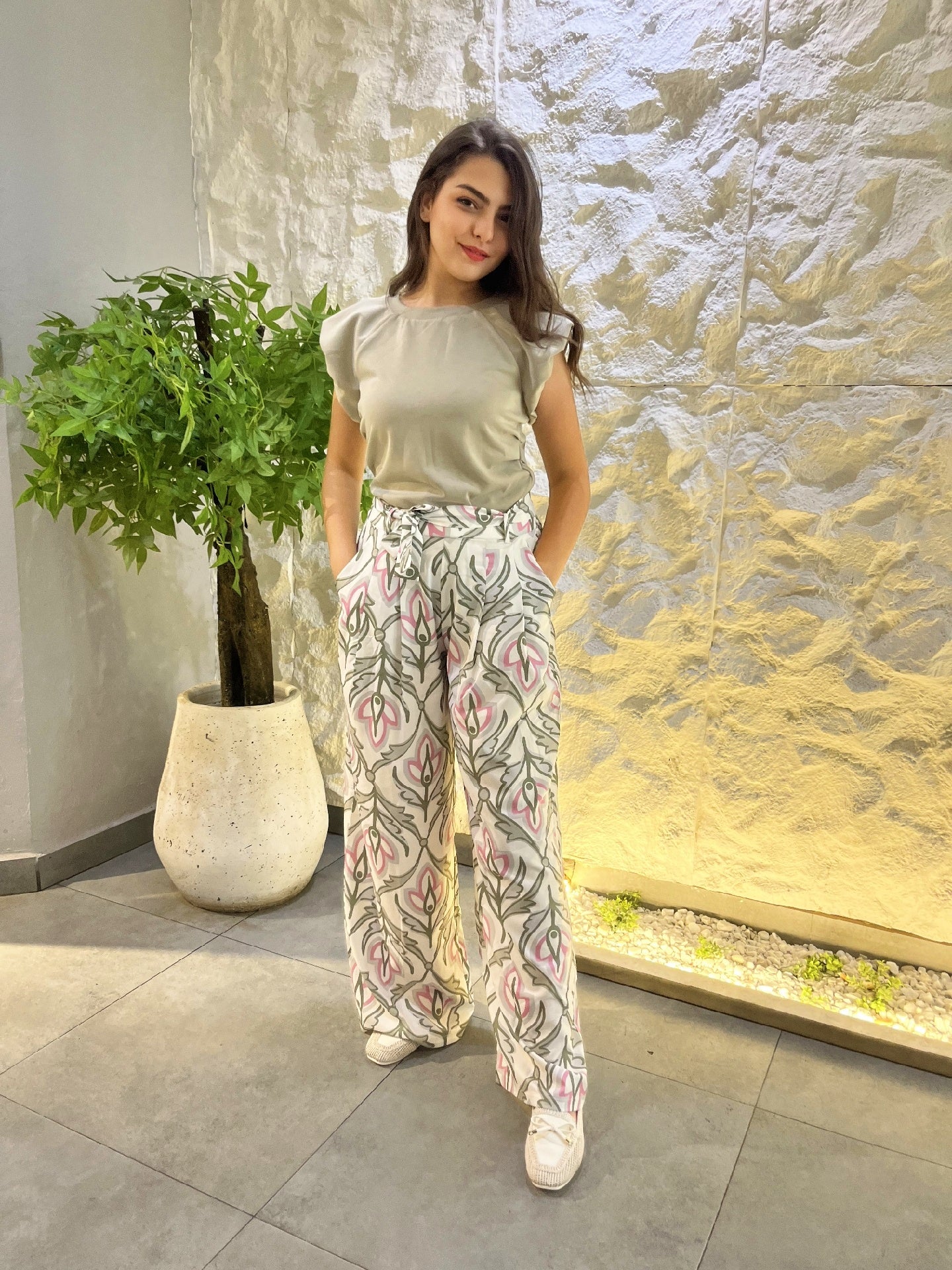 Linen Printed Pants