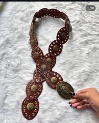 Western‑Concho Metal Chain Belts
