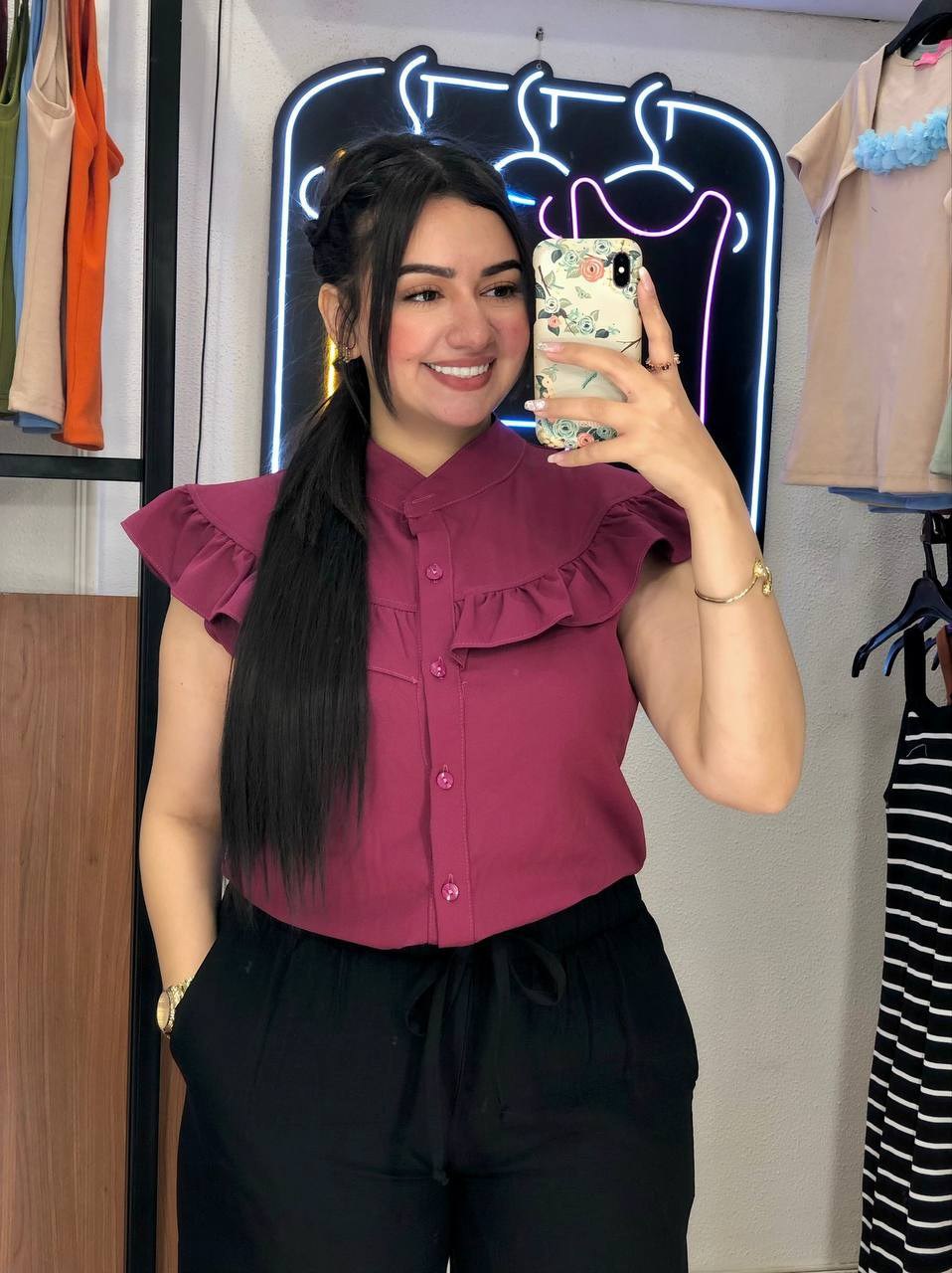 "Chic Blouse with Statement Ruffles