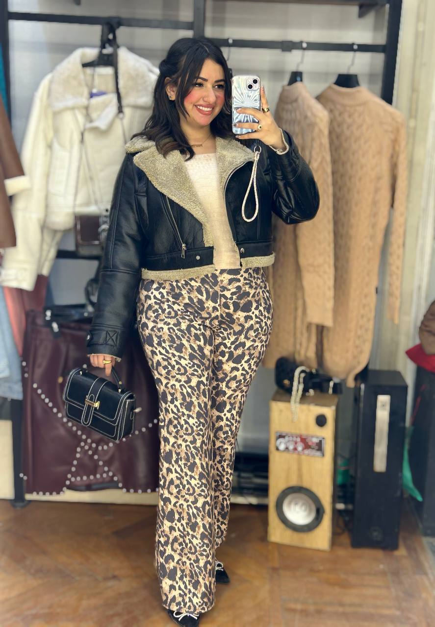 trendy fur leather jacket