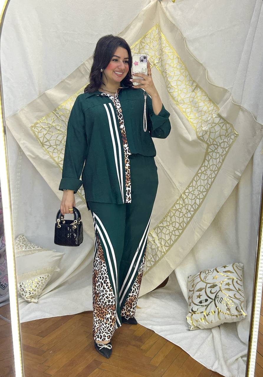Styling Tiger-Print Shirt and Pants Set