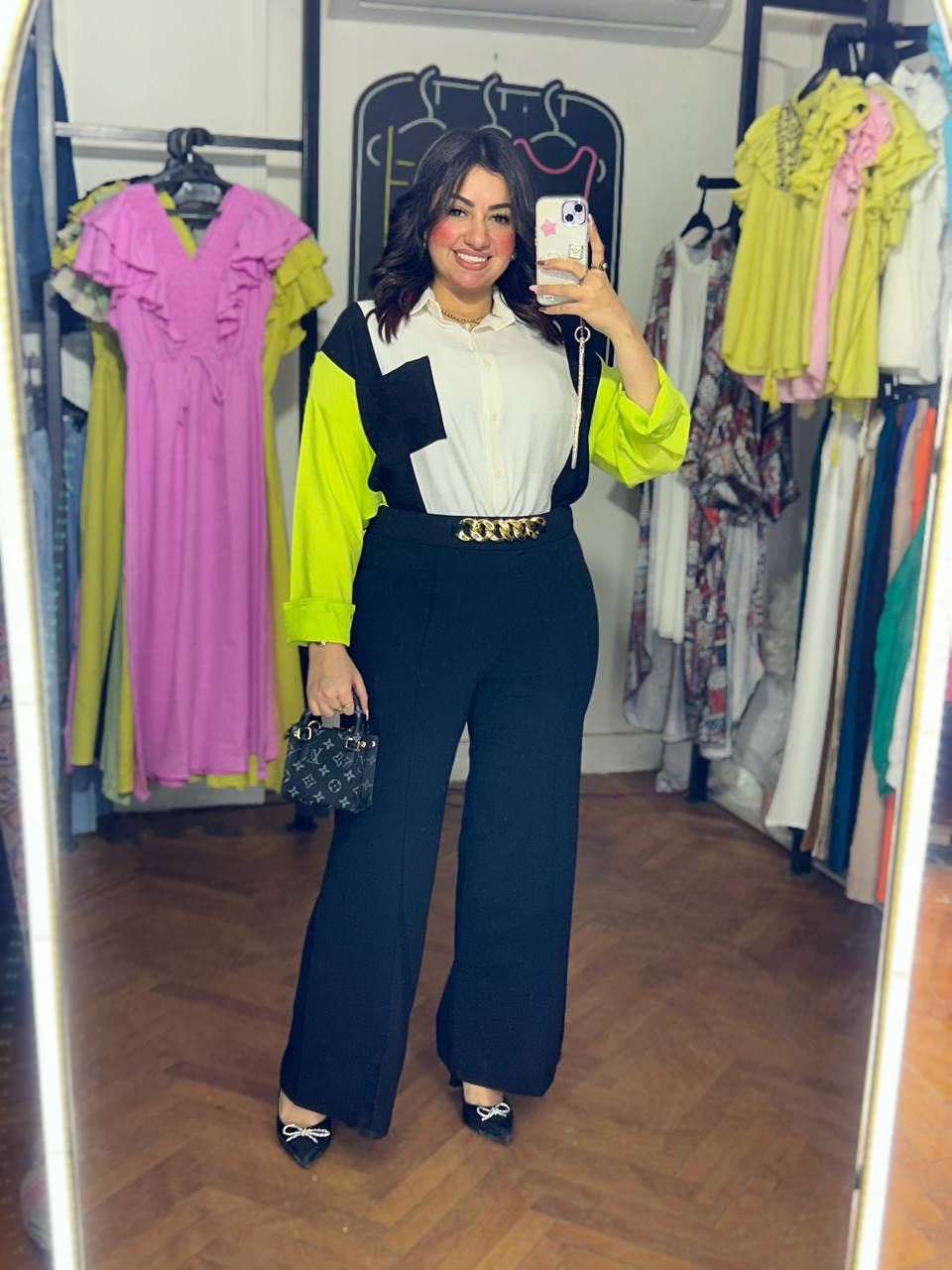 Rosaline Wide-Leg Pants with Chain