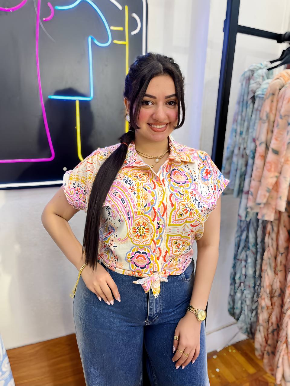 short sleeves blouse