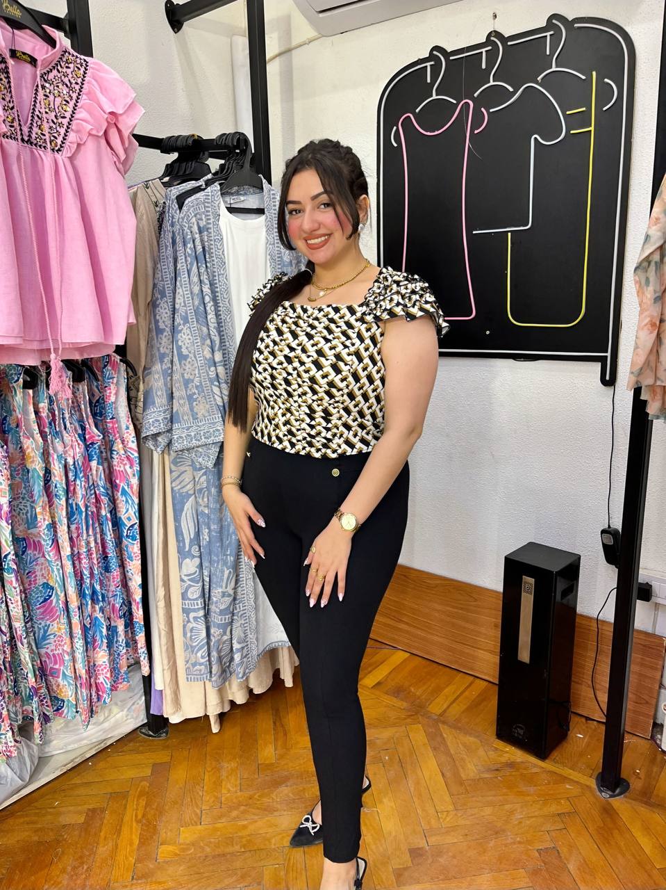 Chic Checkered Ruffle Blouse