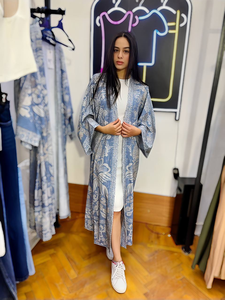 Patterned Long Cardigan