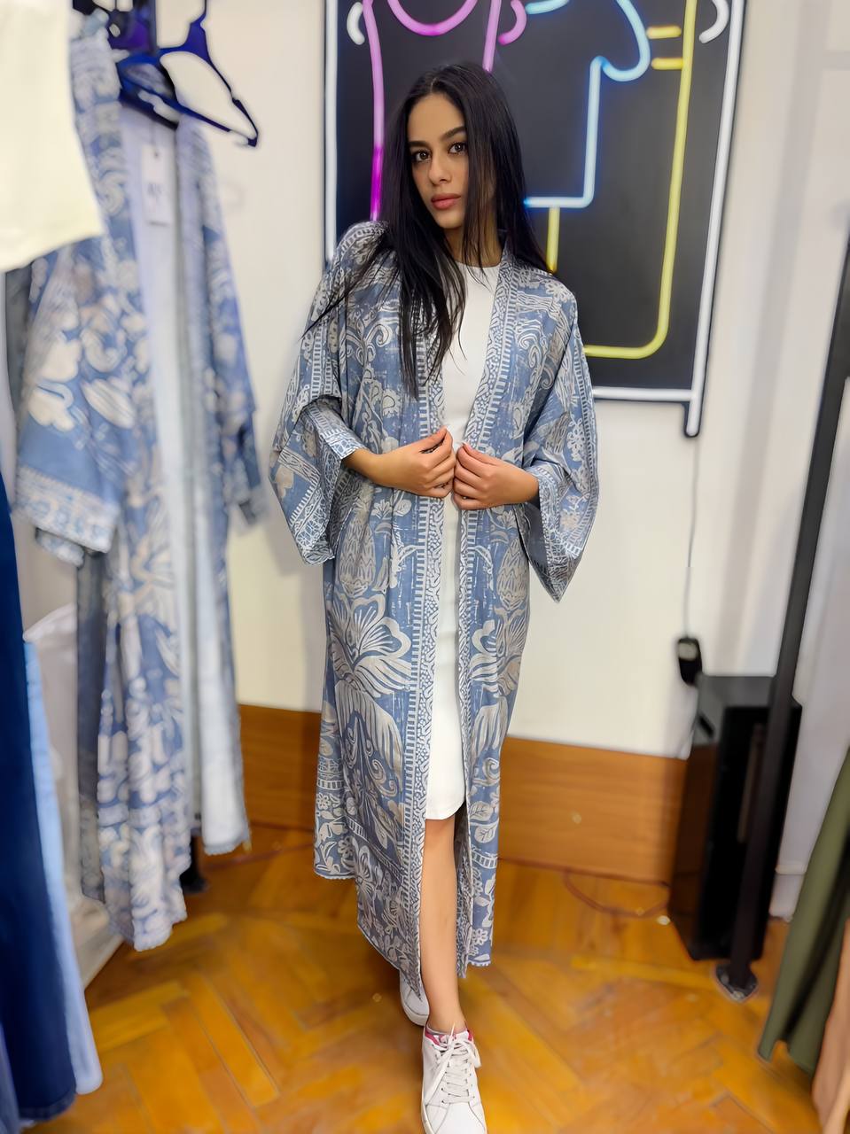 Patterned Long Cardigan