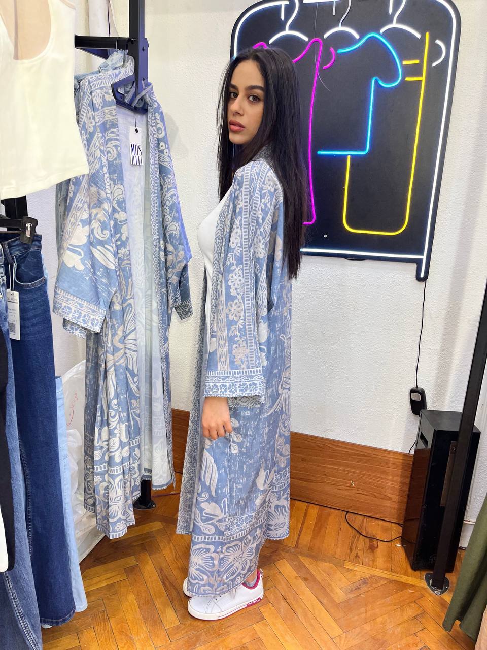 Patterned Long Cardigan