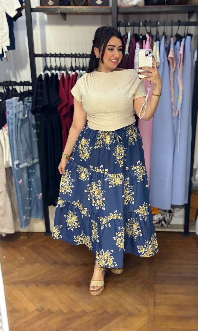 Floral Denim Cup Dress