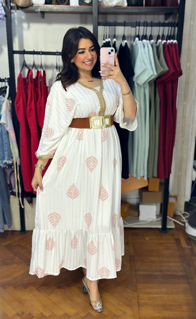 Flowing Long Printed Dress