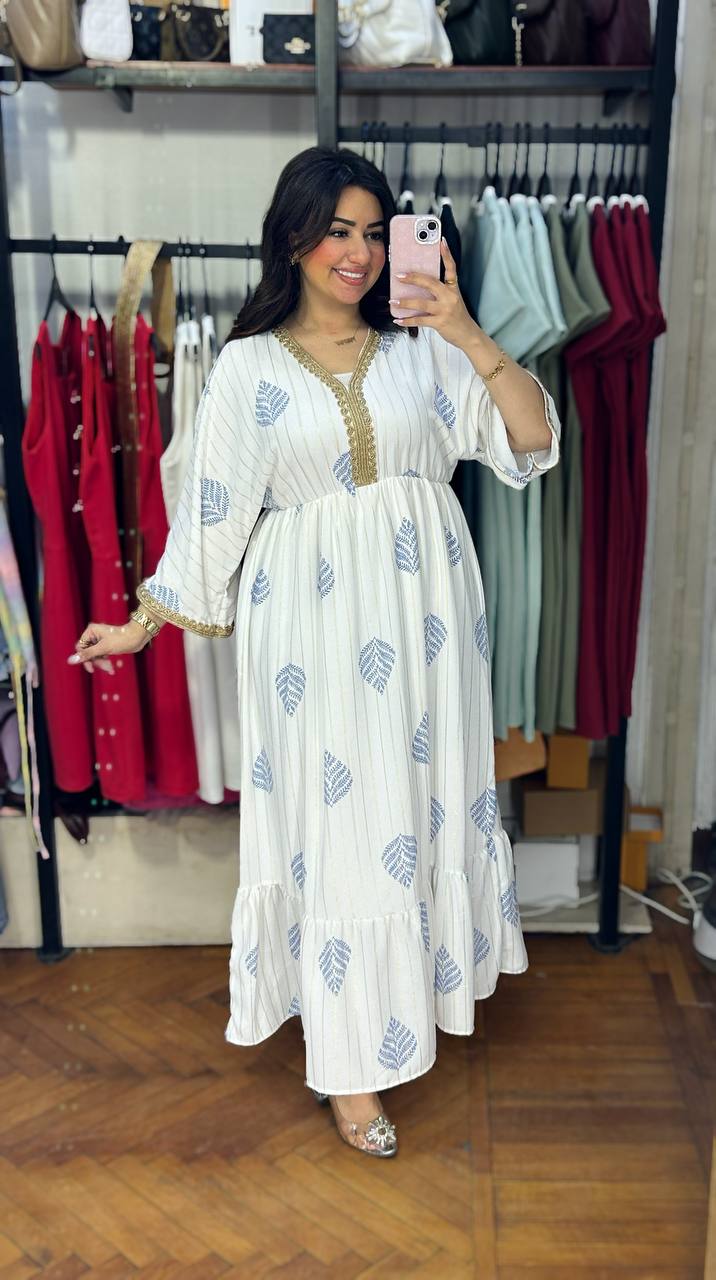 Flowing Long Printed Dress