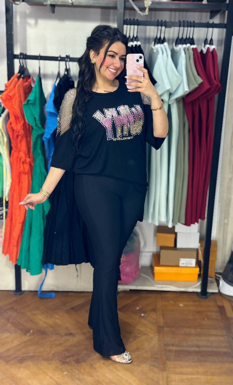 Oversized Strass Cotton T-Shirt – Effortless Sparkle, Everyday Comfort