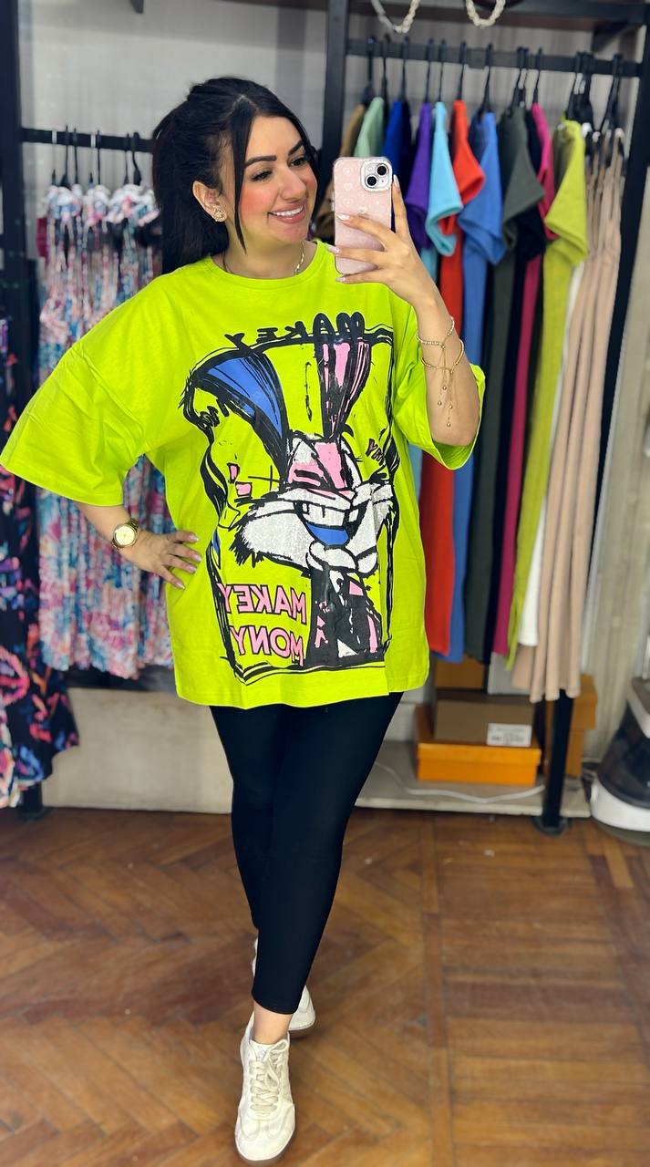 Oversized Looney Tunes Rhinestone T-Shirt