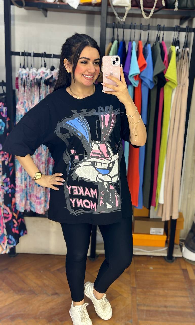 Oversized Looney Tunes Rhinestone T-Shirt
