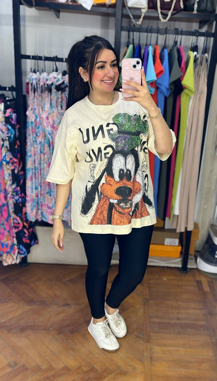 Oversized Looney Tunes Rhinestone T-Shirt