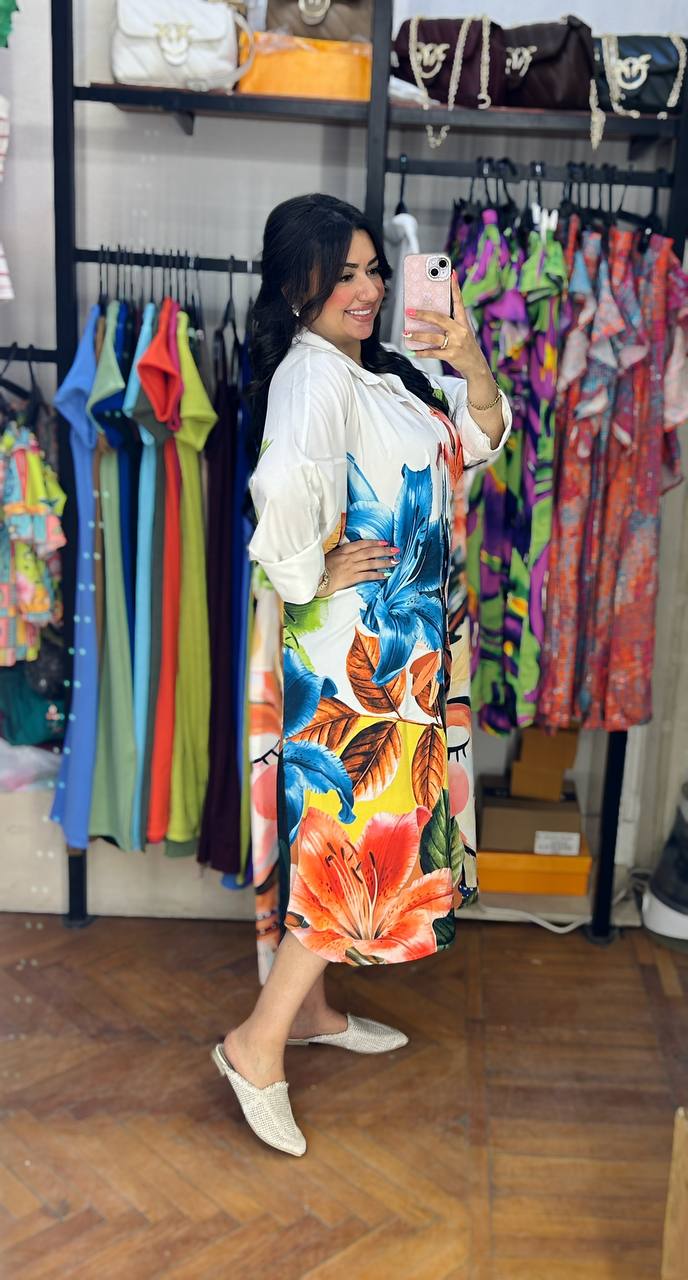Abstract Face Art Shirt Dress