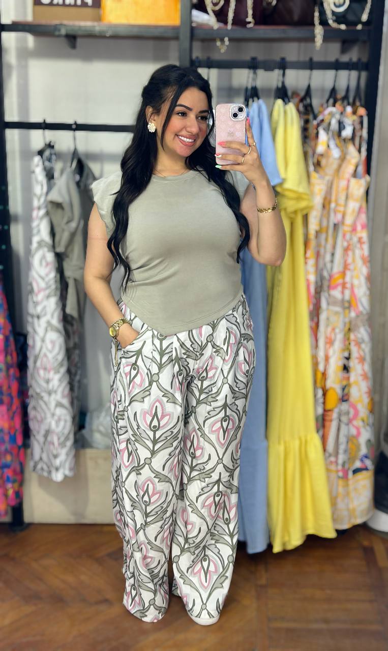 Linen Printed Pants