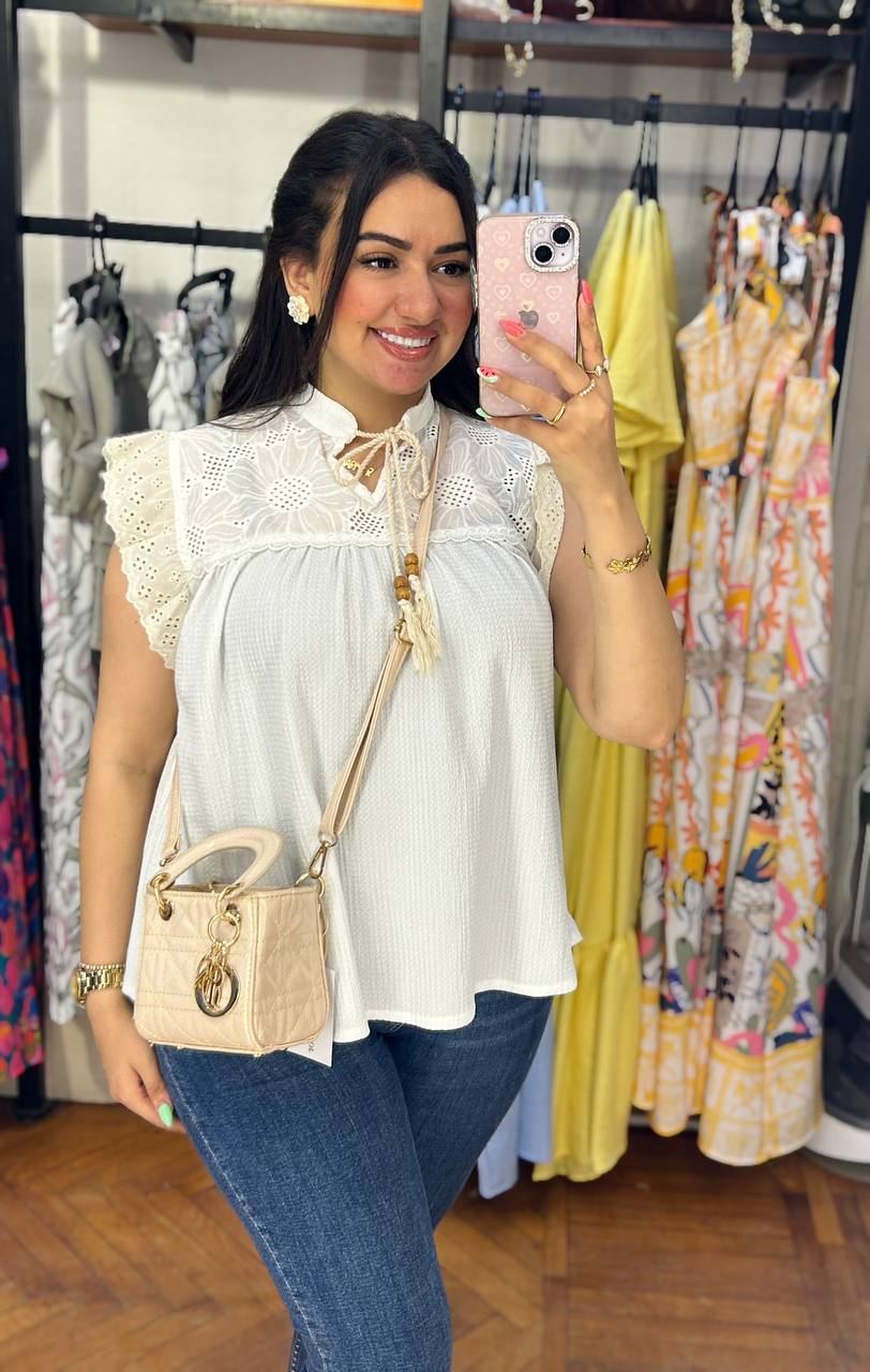 Lace Detail Cotton Blouse