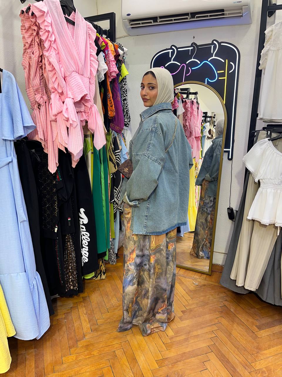 Printed Wide‑Leg Pants