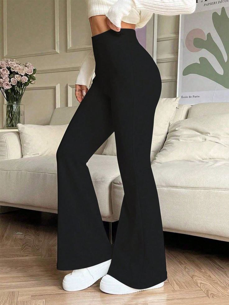 Plain Flared Leggings – Simple & Elegant