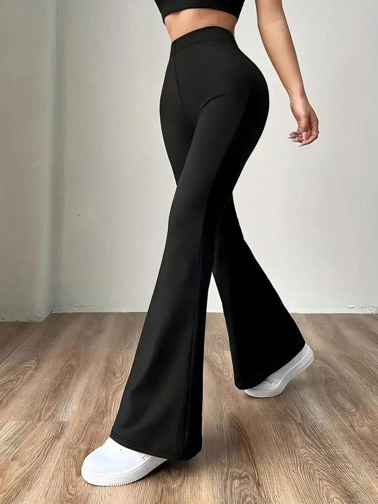 Plain Flared Leggings – Simple & Elegant