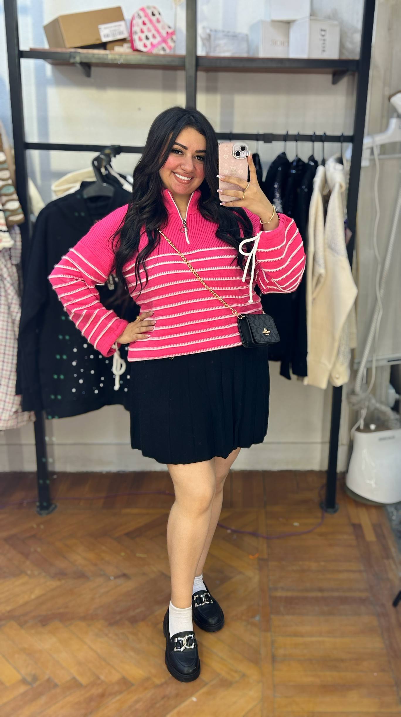 Striped Pullover with Sleeve Ribbon Details
