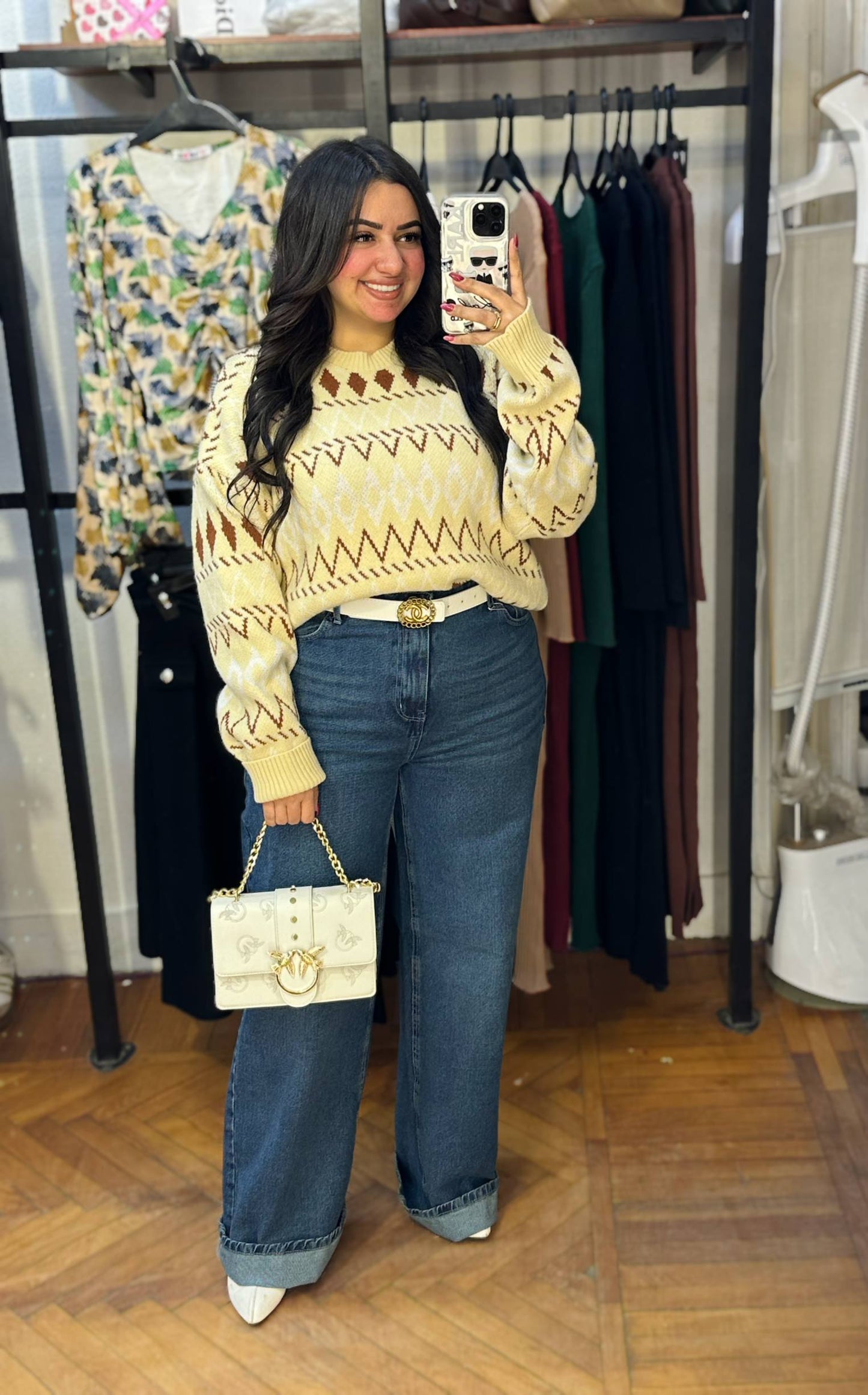 Patterned Knit Pullover