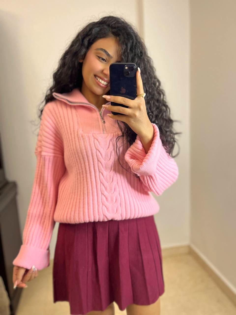 Cable Knit Half-Zip Sweater