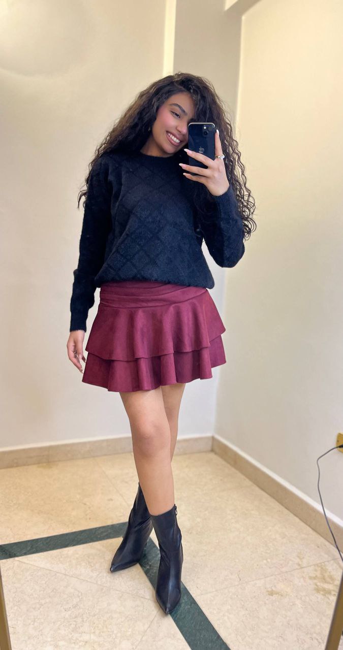 Patterned Mohair Knit Sweater