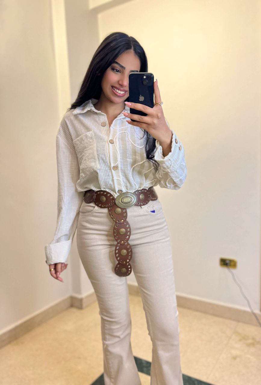 Artistic Multi-Stripe Textured Chemise