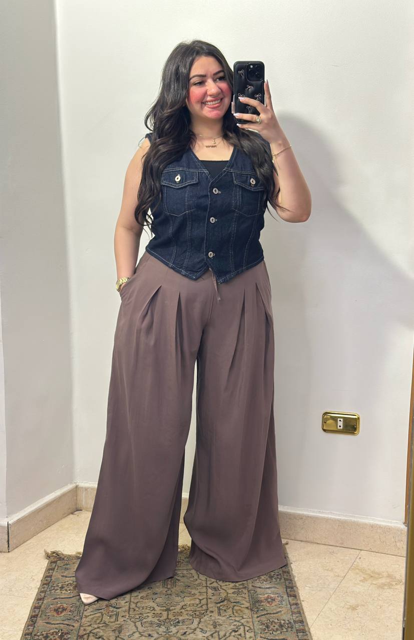 Wide-Leg Pleated Tailored Trousers