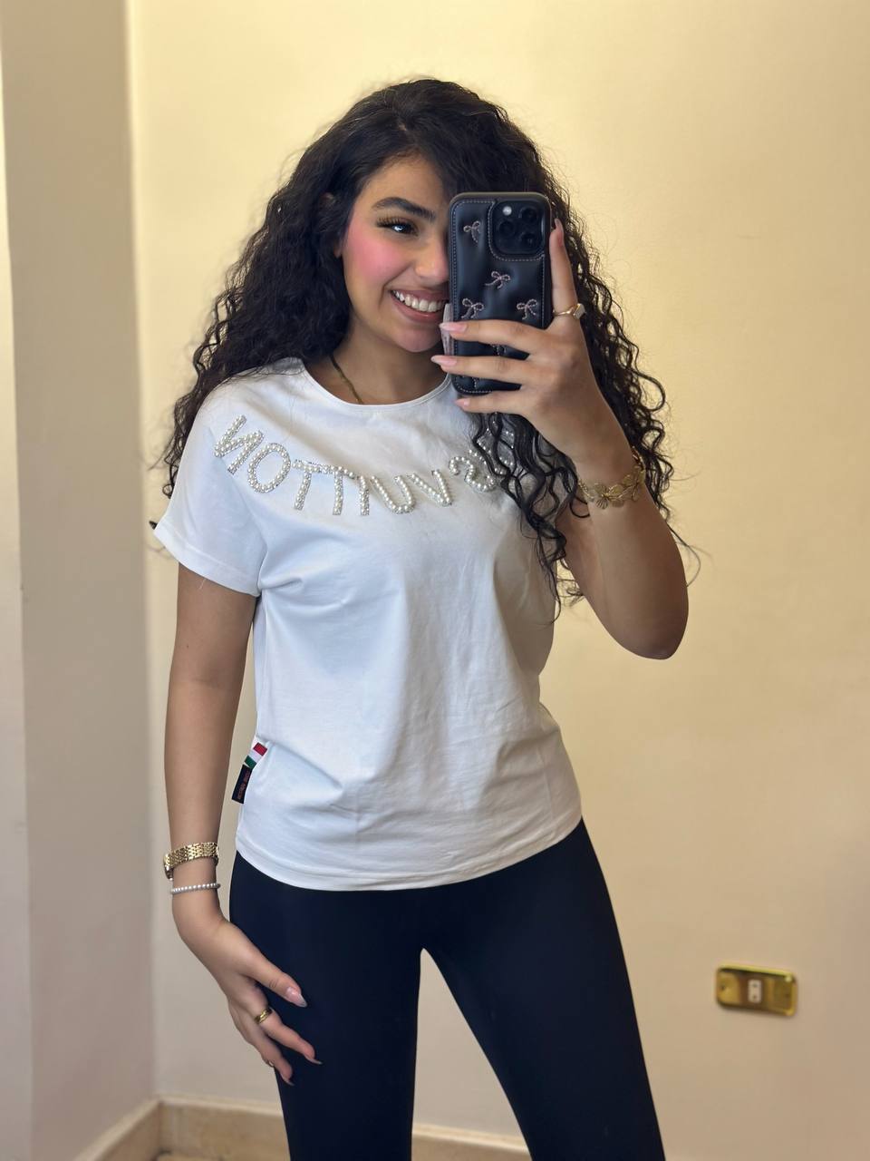Casual T-Shirt with Crystal Embellished Detail