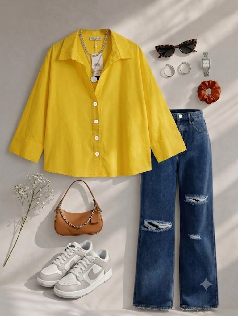 Relaxed Fit Button-Up Shirt