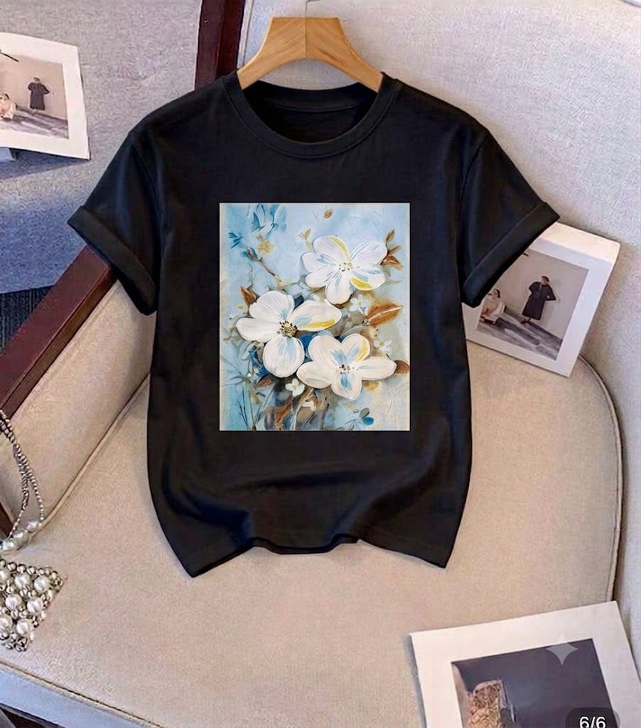 Oversized Floral Graphic T-Shirt – Casual Relaxed Fit Tee