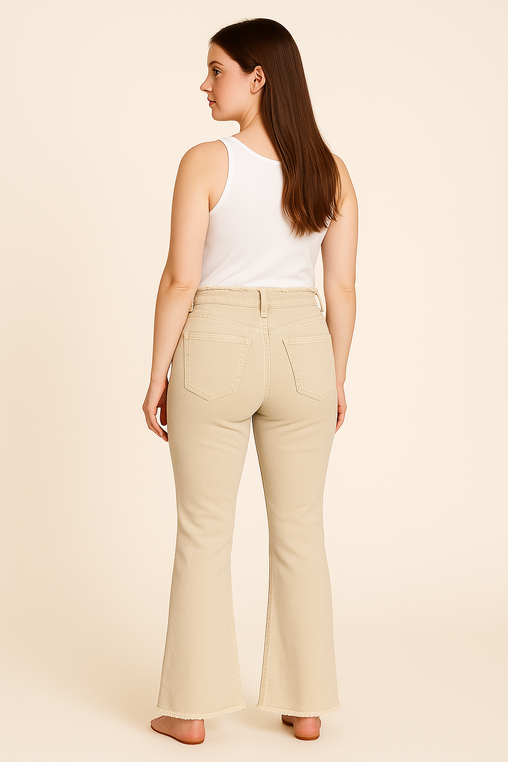 Beige Flared Jeans – Charleston Style