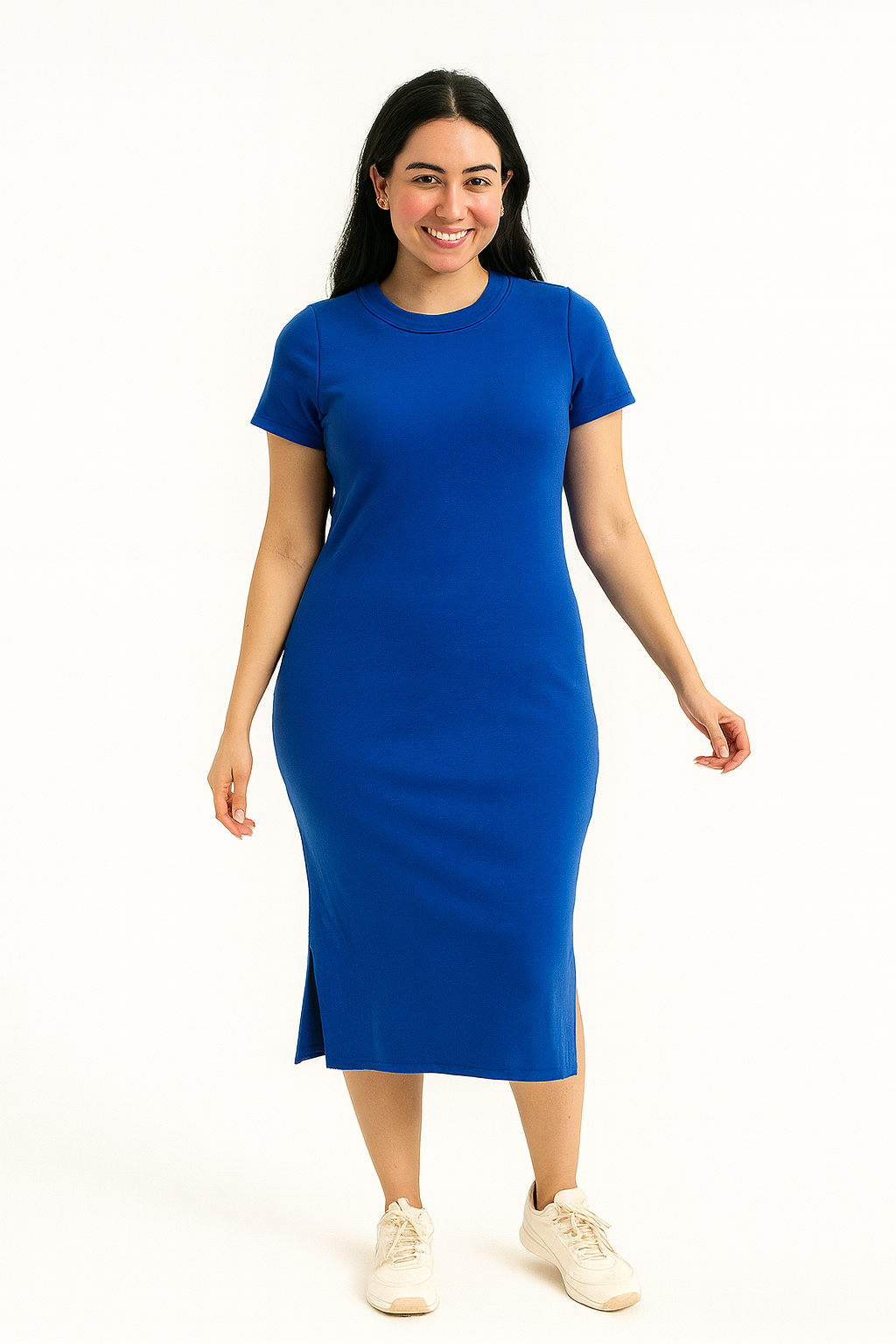 Mini Rib Half Sleeves Dress