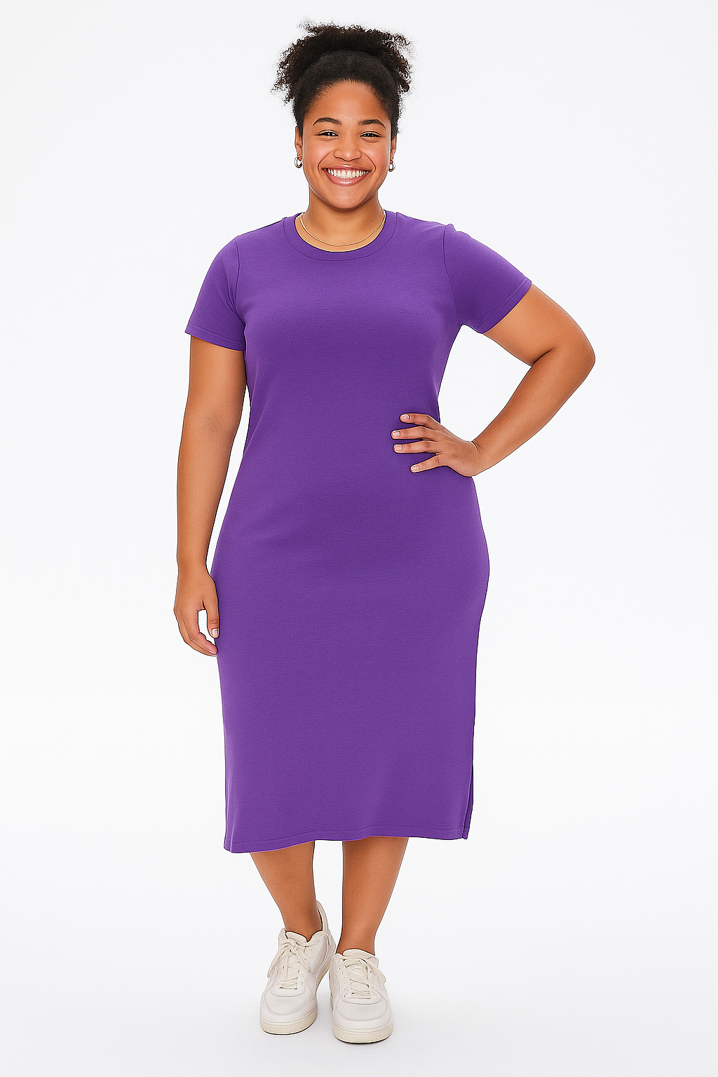 Mini Rib Half Sleeves Dress