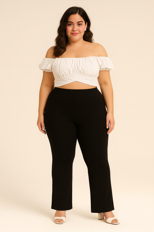 Black High-Waist Flare Pants