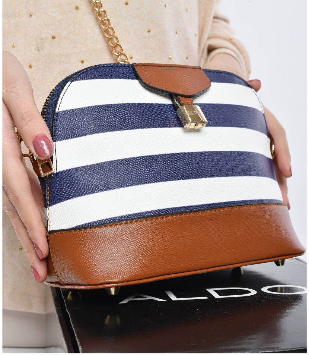 stripped navy bag