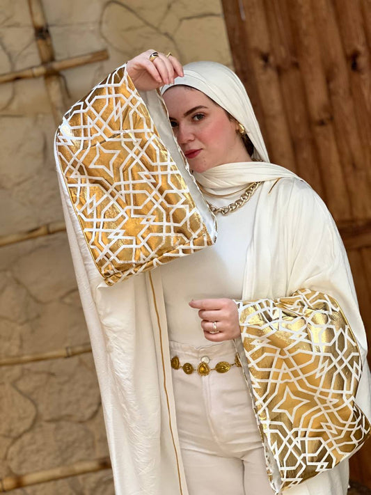 قفطان من الكتان بطبعة نجوم الديسكو