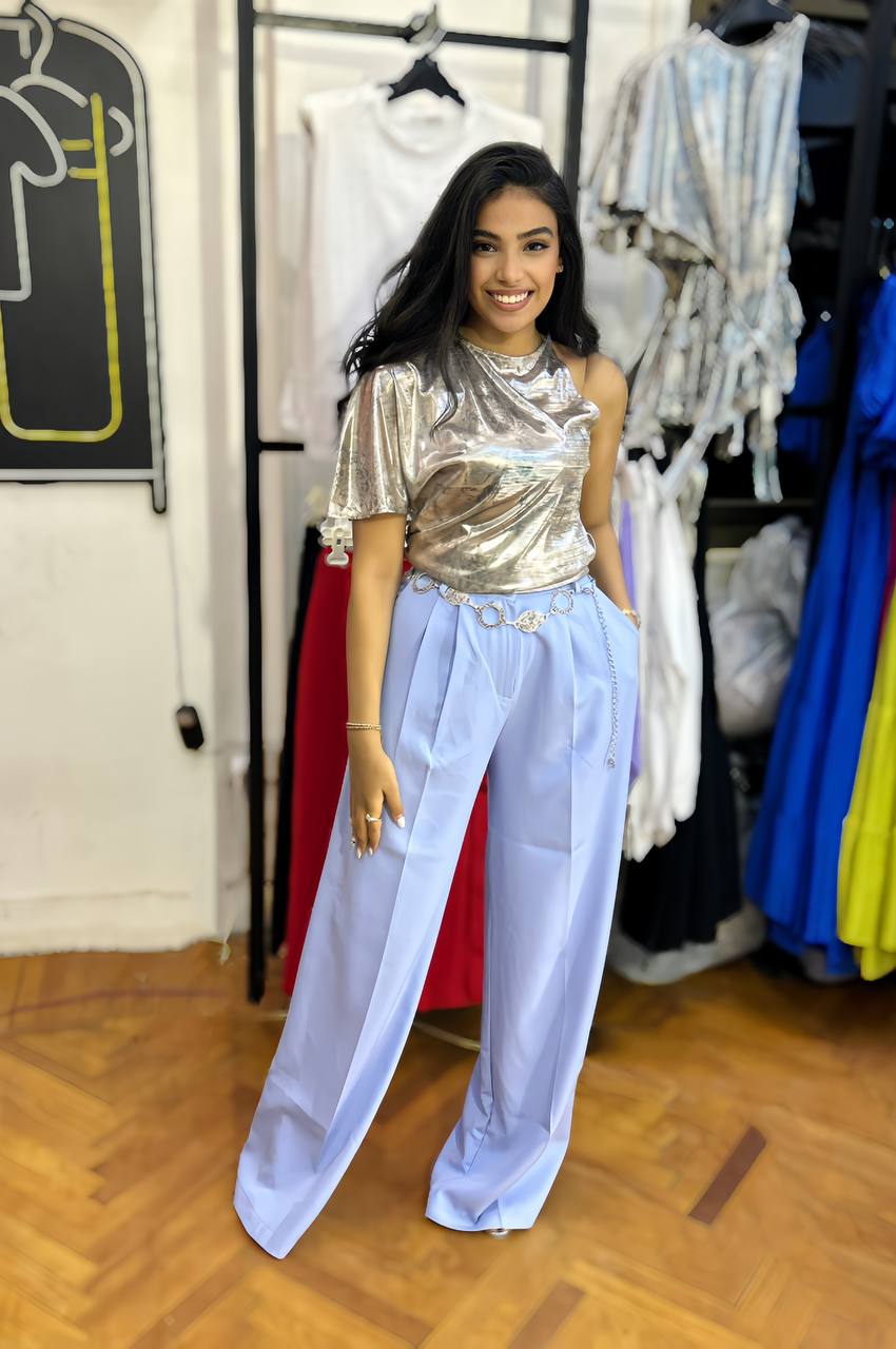 High-Waisted Formal Wide-Leg Pants