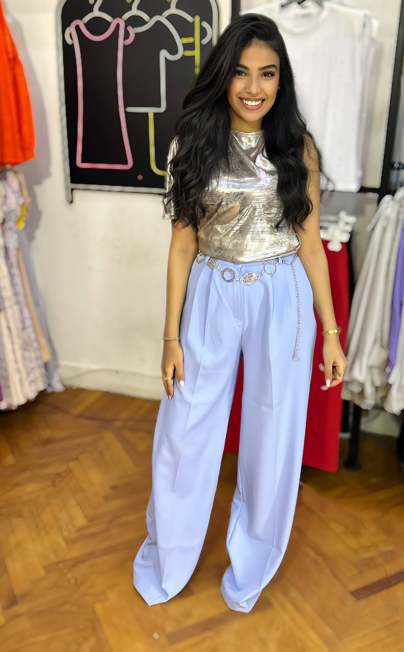 High-Waisted Formal Wide-Leg Pants