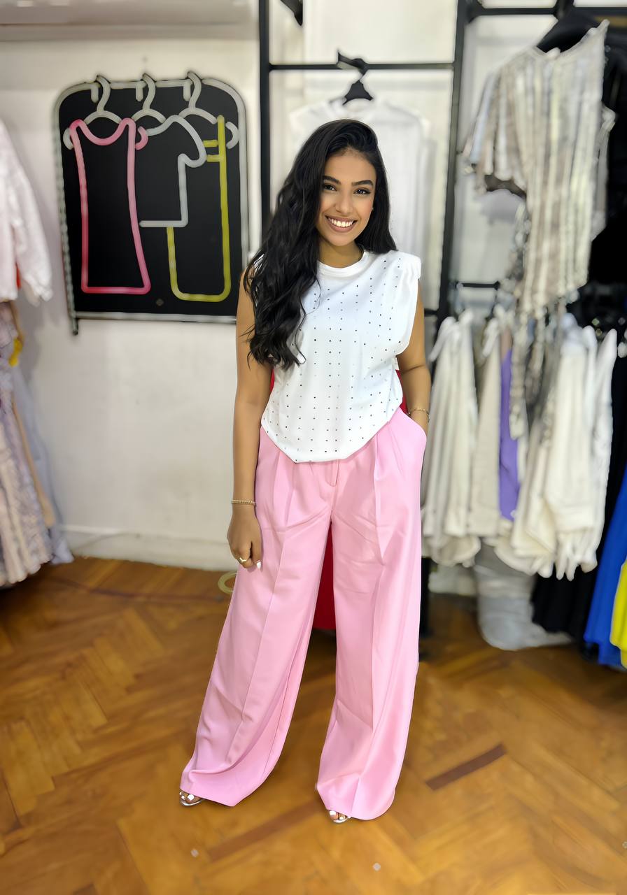 High-Waisted Formal Wide-Leg Pants