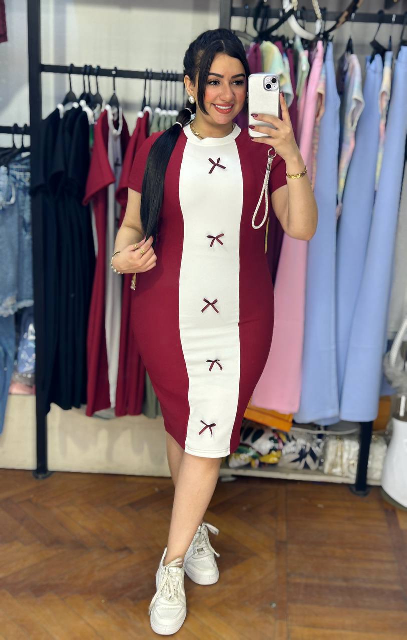 Half-Sleeve Mini Derby Dress