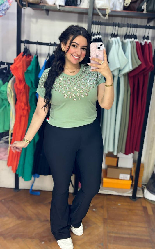 Glam Cotton Strass T-Shirt