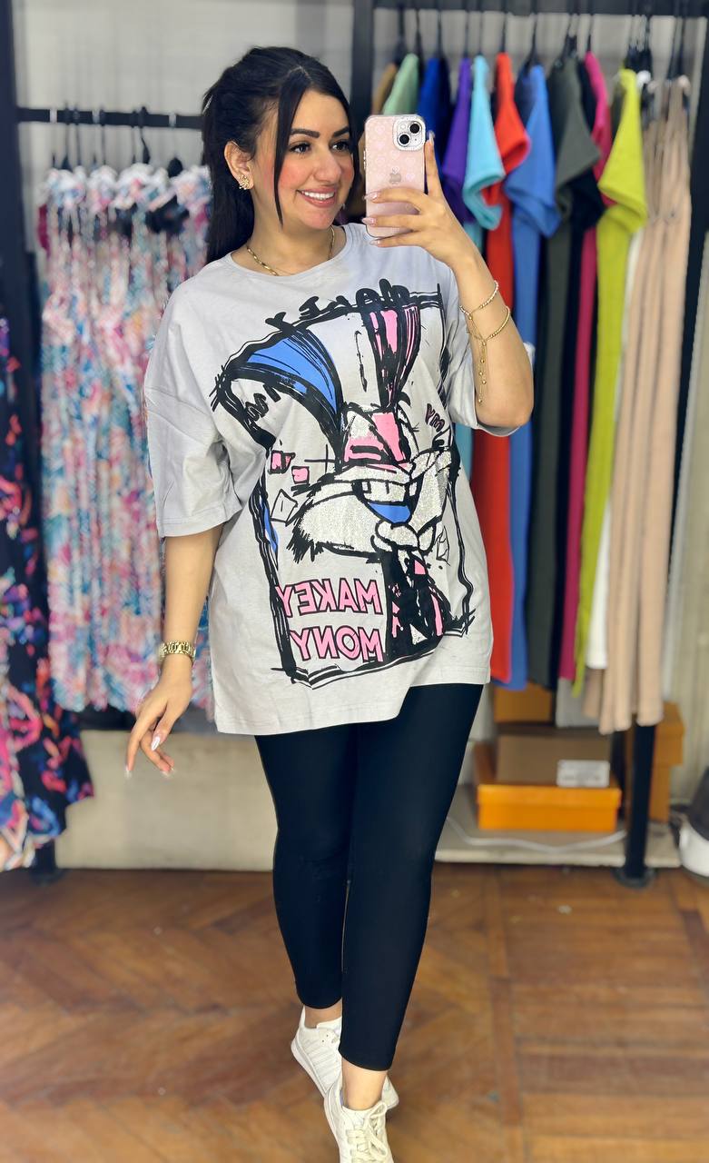 Oversized Looney Tunes Rhinestone T-Shirt
