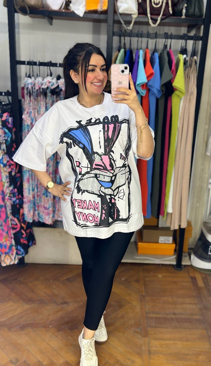 Oversized Looney Tunes Rhinestone T-Shirt